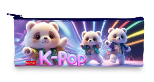 Пенал 1 отделение мягкий K-pop мишки 205х110мм