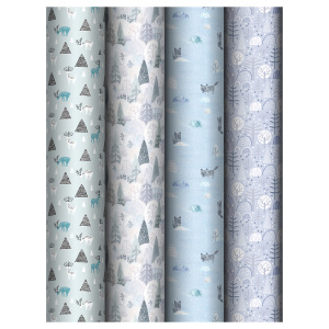 Бумага упаковочная 70*100см MESHU Winter mood 80г/м2 ассорти 