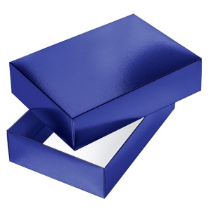 Коробка подарочная 250х180х65 Синий METALLIC 