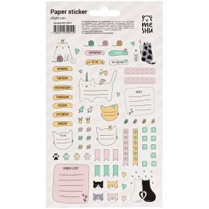 Наклейки бумажные для ежедневников MESHU Right cat 12х21см