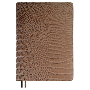 Ежедневник недатированный А5+ 160л ESCALADA  Аллигатор светло-коричневый