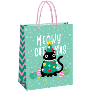 Пакет подарочный 26*32*12см MESHU Meowy Christmas