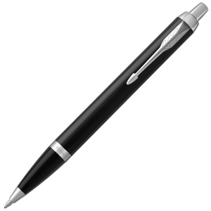 Ручка шариковая Parker IM Black CT черный глянцевый лаковый корпус, хром детали