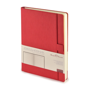 Ежедневник недатированный А5 136л MARSEILLE красный