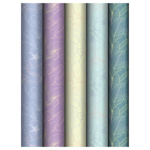 Бумага упаковочная 70х100см MESHU Grace twigs 80 г/м2 ассорти