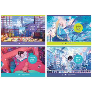 Альбом для рисования 32л BG Hello New day!на скобе