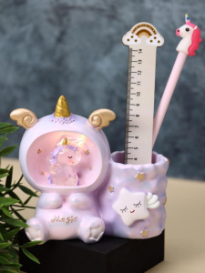 Подставка для канцелярских принадлежностей (ночник) Magic unicorn pink (13,5 см) пластик