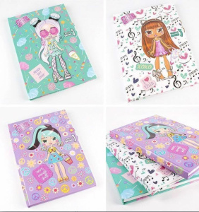 Блокнот 14.5х21см 80л BOXY GIRLS с замочком