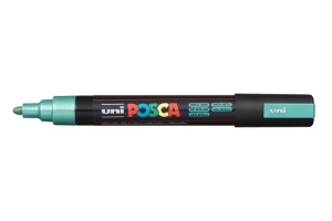 Маркер POSCA PC-5M зеленый металлик 1.8-2.5мм пулевидный наконечник