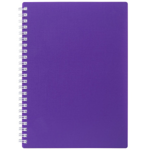 Тетрадь А5 80л клетка Hatber CANVAS Фиолетовая пластиковая обложка на гребне