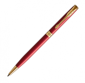 Ручка шариковая Parker Sonnet Core K439 Slim Lacquer Intense Red GT M черные чернила