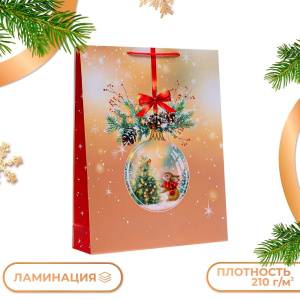 Пакет подарочный Стеклянный шар 33х42,5x10см