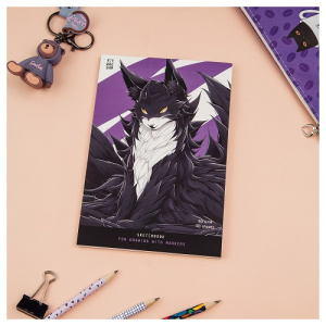 Скетчбук для рисования маркерами 50л А5 MESHU Anime cat 90г/м2 на склейке