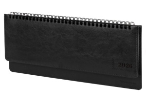 Планинг датированный 2026 305х140 мм BRAUBERG Imperial под кожу черный