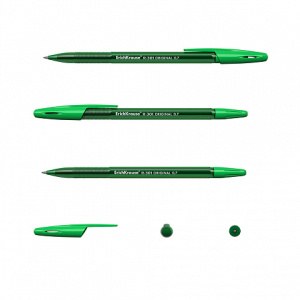Ручка шариковая 0,7 мм зеленые чернила Erich Krause R-301 Original Stick