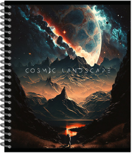 Тетрадь А5 48л клетка Cosmic Landscape на спирали
