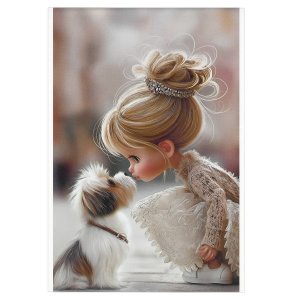 Блокнот А6 40л арт Девочка с собой клетка