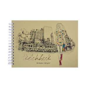 Скетчбук А5 40л City girl 160гр м2 перфорация на отрыв на спирали