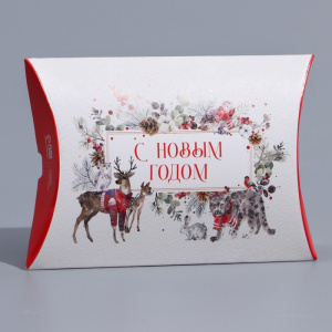 Коробка подарочная 19×14×4см С Новым годом 