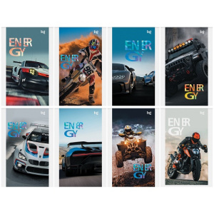 Блокнот А6 48л BG Racing cars на скрепке 