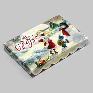 Коробка для печенья 22×15×3см Снеговик Новый год