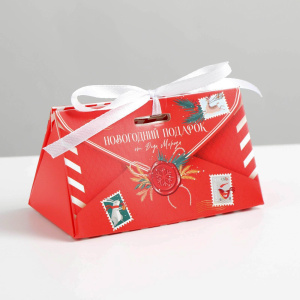 Подарочная коробка 10×5,5×5,5см Новогодняя почта