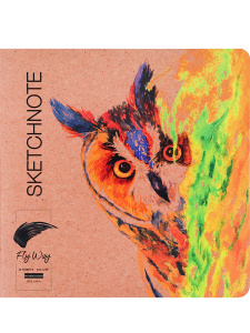 Скетчбук  185х185мм 12л Любопытная сова-1 4+4 Проф-Пресс