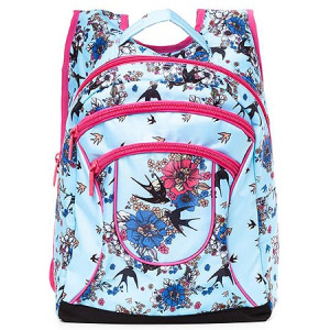 Рюкзак подростковый Hatber Ласточки нежно-голубой 2 отделения 30x38x15см