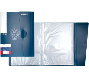 Папка 20 файлов A5 deVENTE. Герб фактура песок темно-синяя