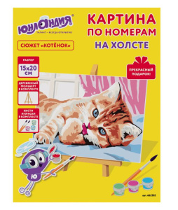 Картина по номерам 15х20 см Котёнок