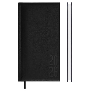 Еженедельник датированный 2026 87x166мм 64л ESCALADA Наппа черный