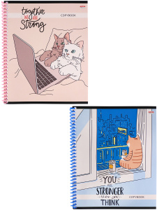 Тетрадь А5 48л клетка Кошачий уют