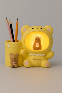 Подставка настольная для канцелярских принадлежностей (ночник) Dream bear yellow