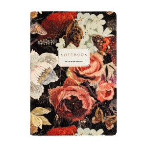 Записная книга А5 60л клетка из экокожи Флора пышный букет 