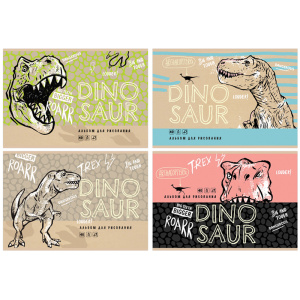 Альбом для рисования А4 40л BG Dinosaur на скобе 