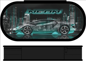 Пенал 1 отделение 210х90х55 мм овальный Neon Car