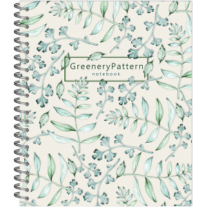 Тетрадь А5 48л клетка Greenery Patterns на спирали