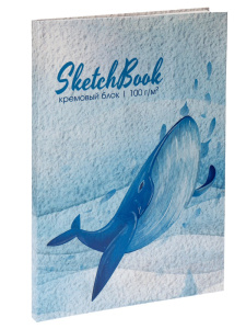 Скетчбук А4 64л Голубой кит