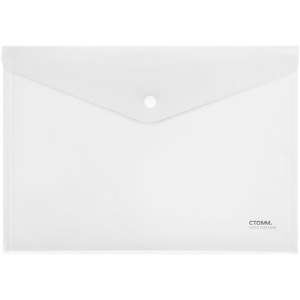 Папка на кнопке А4 СТАММ 180мкм прозрачная ассорти