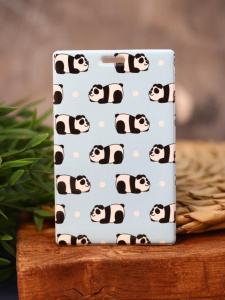 Чехол для бейджа и карт Blue Panda pattern (6,5 х 10,4 см)
