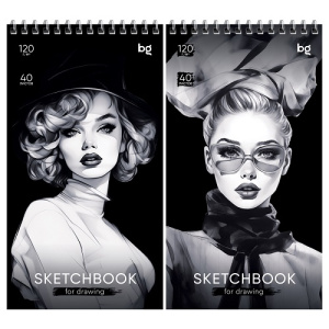 Скетчбук 40л 105х195мм на гребне BG Fashion Week 120г/м2