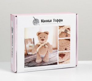 Набор для вязания мягкая игрушка Мишка Тоффи 12×4×12,5см