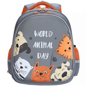 Рюкзак школьный RAz-086-14 /2 серый Grizzly
