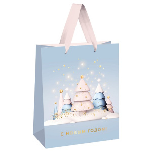 Пакет подарочный 18х23х10см MESHU Christmas trees