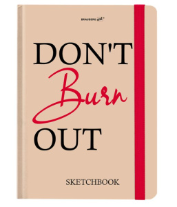 Скетчбук 145х203мм 80л 80 г/м2 белая бумага резинка твердый BRAUBERG ART Don't burn out