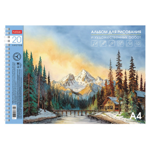 Альбом для рисования 20л А4 220гр на спирали Горный уголок