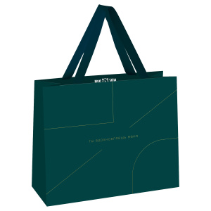 Пакет подарочный 32x26x12см MESHU Monocolor Emerald