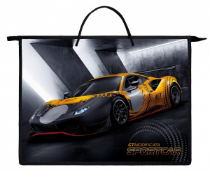 Папка А3 с ручками Hatber Super car 1 отделение 345х460х50мм пластиковая