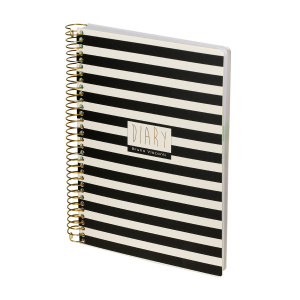 Ежедневник недатированный А5 272стр BrunoVisconti Cute Diary BLACK&WHITE полоски