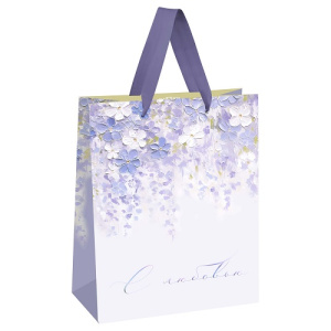 Пакет подарочный 18х23х10см MESHU Purple flowers
